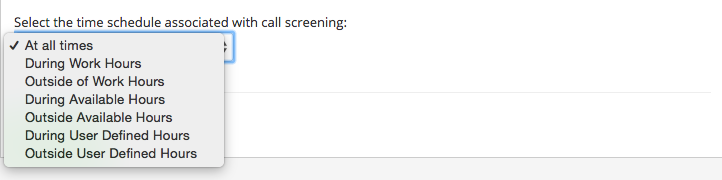 screening option times